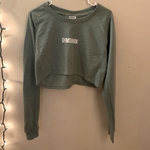 Gym shark long sleeve crop top